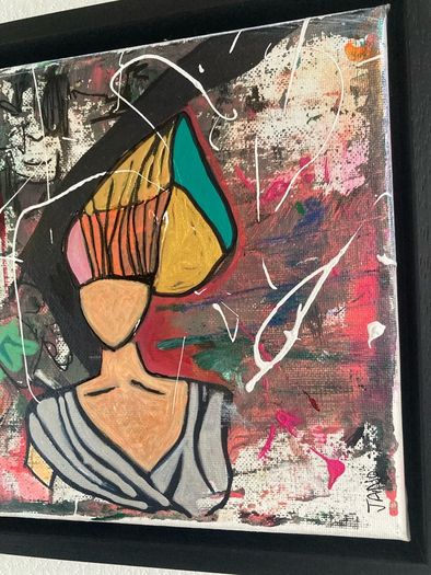 Framed Original Eighties Theme Hairdo Theme Art Contemporary Art Painting  Original Gift