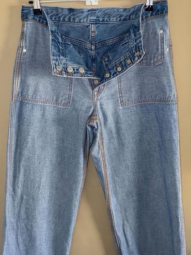 Levis Reversible 2-in-1 Baggy Dads Jeans W29/L30 UK 10 Relaxed Fit Light Blue Wash Utility Baggy Wide Leg