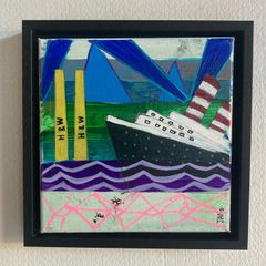 Original Titanic meets Poolbeg Chimneys Original Art Contemporary Art Dublin Original Gift Art Gift