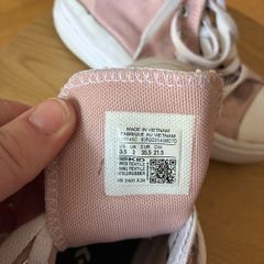 Dusty pink converse high tops
