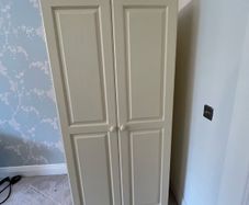 Painted Solid Pine 2-Door Wardrobe with Internal Storage