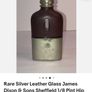 Antique glass hip flask leather bound with  silver plated screw top Image 10