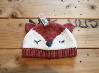 NEXT Rust Fox Knitted Hat 3-6 months NEW