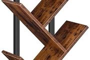 NEW SALE | Tree Bookshelf Tall, 9-Tier Floor Standing Book Shelf, Tall Bookcase for CDs Albums, for Living Room, Rustic Brown and Black