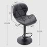 Bar Stools Set of 2 Bar Chairs,Modern Height Adjustable Kitchen Stools With Backs, Swivel Faux Leather Kitchen Island Chairs(All Black) Image 6