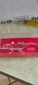 Crystal: Figurines Alligator, 5.1/2 boxed stamp from the Swiss glass manufacturer Glasi Hergiswil, indicating it was handmade in Switzerland since 1817Designer: Roberto Nieder .