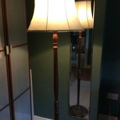 Antique Brown Solid Wood Tall Floor Lamp with a choice of lampshades