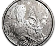 2023 Ghana 20 Cedis 1 oz Silver Bullion Coin - Space Aliens BU ( In Capsule)