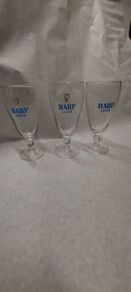 3 x Harp vintage stemmed glasses ,good condition,,50 euros posted ,,or if buyer collects I knock of 10 euros, sold as is ,,harp symbols abit faded ,see pictures for condition, sold as seen.