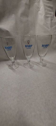 3 x Harp vintage stemmed glasses ,good condition,,50 euros posted ,,or if buyer collects I knock of 10 euros, sold as is ,,harp symbols abit faded ,see pictures for condition, sold as seen.