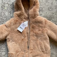 Next baby girls fur coat with hood and lovely  fur  ear detail