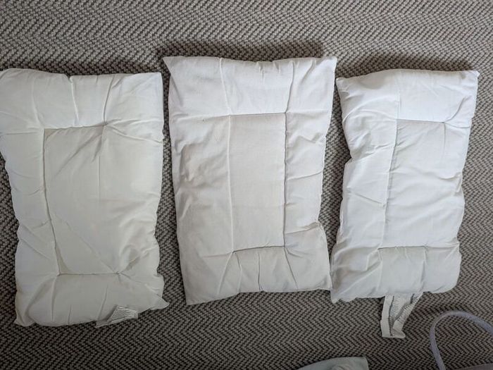 Cot/toddler 140x70cm 3x duvets, 6x covers, 2x sheets, mattress, 3x Pillow and 6x cases