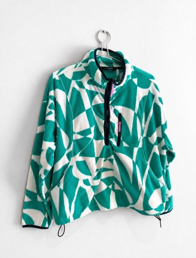 Pre Owned Dunnes Stores Green Geometric Fleece
