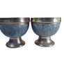 Vintage Brass Pompei Chalice Bowl Goblet Pair Twin Sand Cast Antique Collectable Image 5