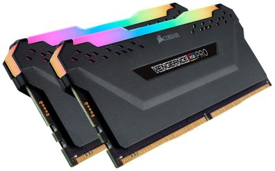 RGB LED Illuminated Memory Kit - Black DDR4 .