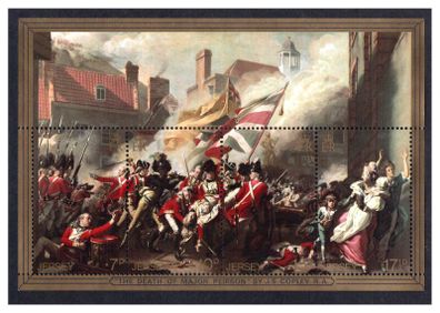 1981 Jersey Bicentenary of Battle of Jersey The Death of Major Pelsron by JS Copley Commemorative Stamps Miniature Sheet Mint Never Hinged (MNH)