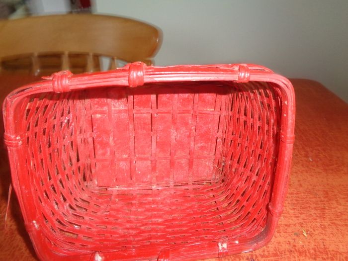 Red Square Wicker Basket for Sale