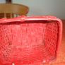 Red Square Wicker Basket for Sale Image 2