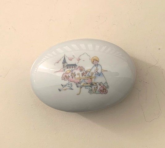Vintage French Porcelain Holy Communion Trinket Dish