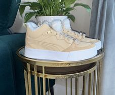Ladies Beige & White Puma Trainers