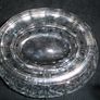 Vintage Large Italian Oval Flint Glass Pedestal Footed Bowl 10inch Image 3