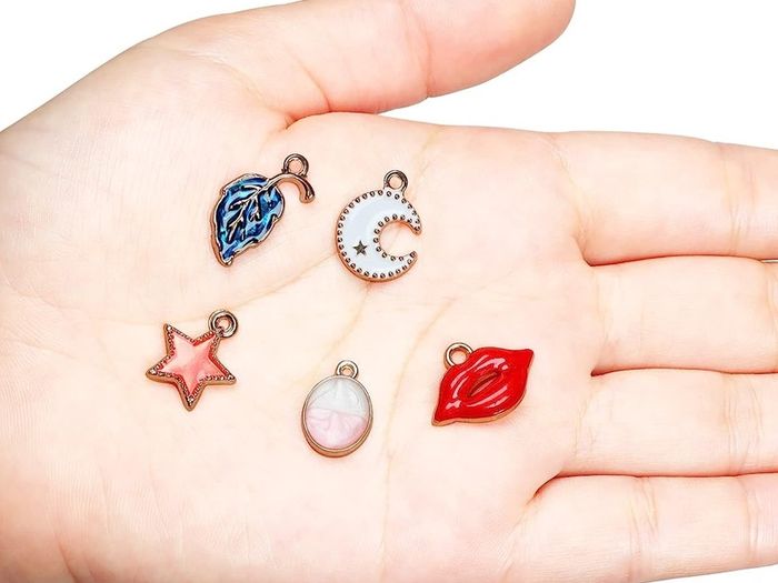 100Pcs Wholesale Bulk Lots Jewelry Making Charms Assorted Gold Plated Enamel Pendants for DIY Necklace Bracelet Earring Craft Supplies