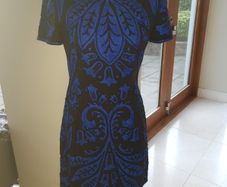 French Connection size uk8-10 black and blue beaded dress