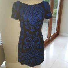 French Connection size uk8-10 black and blue beaded dress