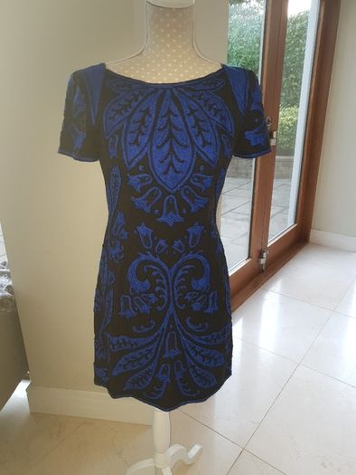 French Connection size uk8-10 black and blue beaded dress