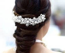 New Elegant Pearl Crystal Flower Wedding Headpieces, Bridal Hair Vine Accessories