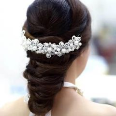 New Elegant Pearl Crystal Flower Wedding Headpieces, Bridal Hair Vine Accessories