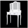 white Dressing Table 4 Drawer Stool Mirror Image 3