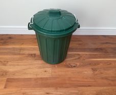 'Curver' plastic bin with handles and clips for securing