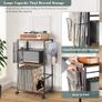 Rolling Record Player Stand with Vinyl Storage for 150 Albums Turntable Side Table Cart with 2 Display Shelves Image 4