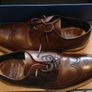 Mens Barker Bailer Ebony Hand Painted Brown Leather Shoes Size 10/44 Image 2