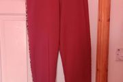 Burgundy leopard print elastic pants  size UK16/18 EU44/46 Postage included