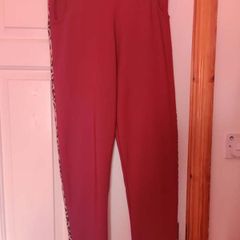 Burgundy leopard print elastic pants  size UK16/18 EU44/46 Postage included