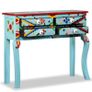 Console Table Solid Mango Wood Blue Hand Painted Image 6