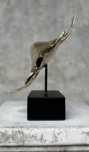 Turtle - Polished Bronze, Metal Stand