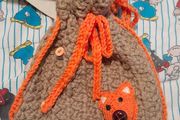 Handmade crochet drawstring pouch