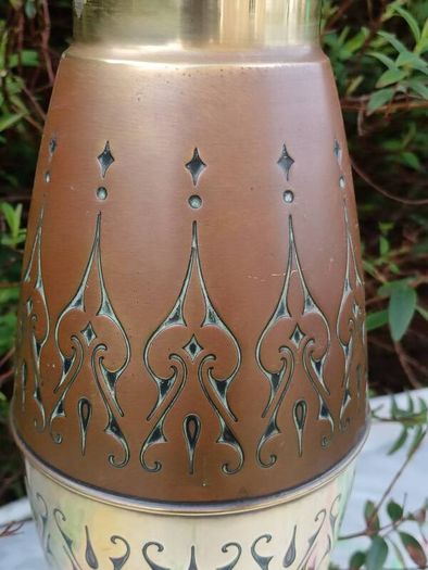 40 cms Daalderop Art Deco Copper and Brass Vase
