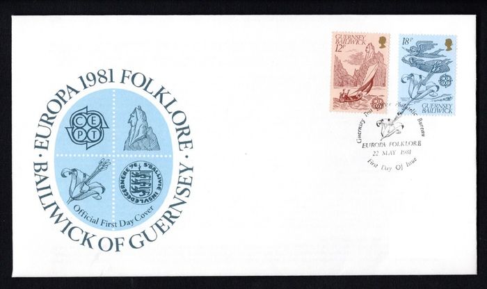 1981 Guernsey Europa Folklore Commemorative Stamps Addressed First Day Cover (FDC)
