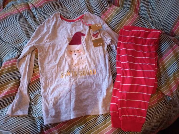 Santa Christmas pyjamas , 9/10 yrs