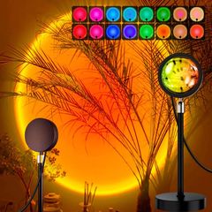 Sunset Lamp Led Lights for Bedroom Sunset Projection  16 Colors Night Light 360 Rotation Sun Lamp for Bedroom Decor and Aesthetic Room Decor Gifts for Women