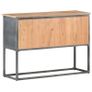 Sideboard Grey 100x30x70 cm Solid Acacia Wood Image 5