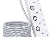 Lead with USB Slots 2 USB C HANYCONY 4 Way Plug Extension Socket with Individual Switches, 1.8M Extension Cable, Wall Mount Extension Cord, Desk Power Strip for Bedroom Office Accessories