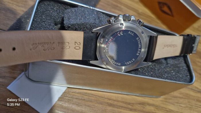 Heineken chronograph watch with leather strap