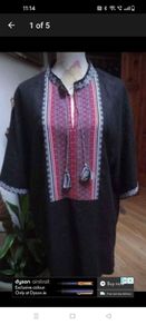 Bohemian hand embroidered linen shirt, relaxed fit. plus size new with tags.