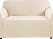 Super Stretch Sofa Covers Couch Covers Sofa Slipcovers Furniture Protector for Sofas/Kids/Pets Form Fitted Jacquard with Elastic Bottom, Thick Soft Non Slip (2 Seater Natural)