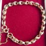 Vintage 9k Yellow Gold 375 Solid Handmade Fashion Link Bracelet length 8" -  9,4 grams Image 3